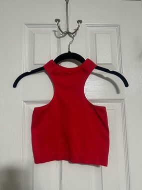 wild fable Bright Red Ribbed Racerback Crop